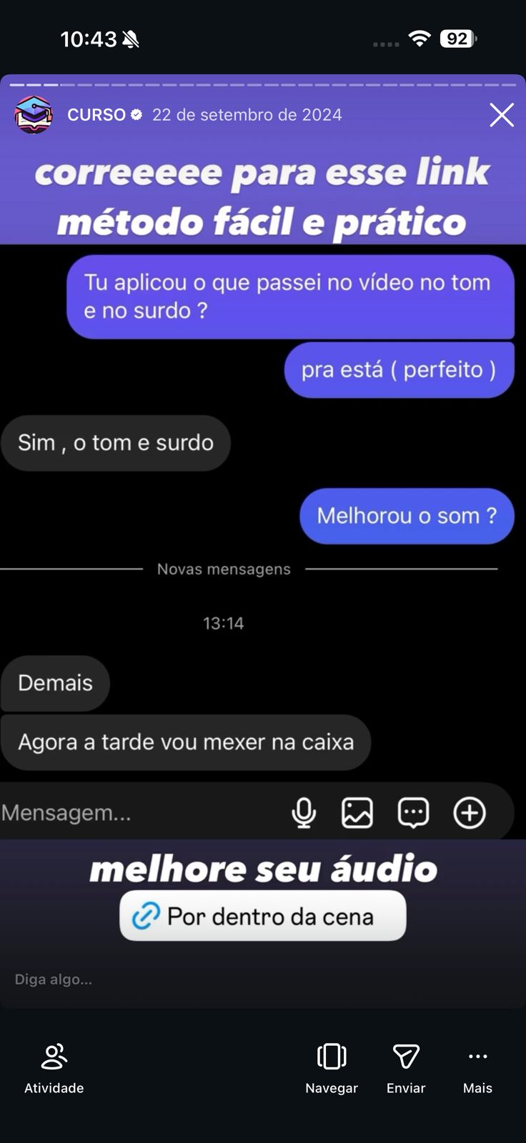 Relato de aluno